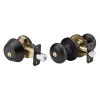 Biscuit Style Knob Entry Door Lock with Single Cylinder Deadbolt; Combo Pack; Aged Bronze, WR3/5