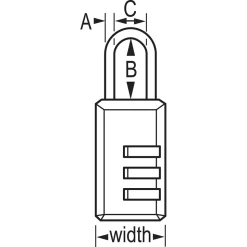 Compact Set Your Own Combination Lock, 13/16 in Wide - 2-Pack