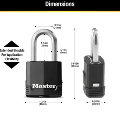 Covered Laminated Steel Padlock, Pin Tumbler, 1-7/8 in Wide