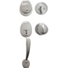 Handleset with Biscuit Style Knob Interior and Single Cylinder Deadbolt; Satin Nickel, KW1