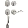 Handleset with Wave Style Lever Interior and Single Cylinder Deadbolt (Right Hand); Satin Nickel, WK2