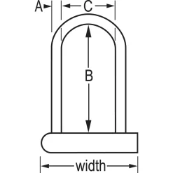 6-1/8in (15cm) Wide Hardened Steel U-Lock with 8in (20cm) Shackle Clearance