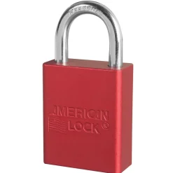 1-1/2in (38mm) Red Solid Aluminum Small Format Interchangeable Core Padlock, Keyed Alike