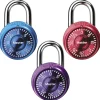 1-9/16in (40mm) Wide Combination Dial Padlock; Assorted Colors; 3-Pack