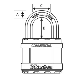 2in (51mm) Wide Commercial Magnum Laminated Steel Padlock with Stainless Steel Body Cover, Keyed Alike