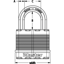 1-3/4in (44mm) Wide Magnum® Laminated Steel Padlock with 2-1/2in (64mm) Shackle; 2-Pack