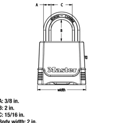 2in (51mm) Wide Magnum® Zinc Die-Cast Body Padlock with 2in (51mm) Shackle; Set Your Own Combination