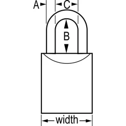 1-3/4in (44mm) Wide ProSeries® Solid Brass Rekeyable Pin Tumbler Padlock with 2-7/16in (61mm) Shackle, Keyed Alike