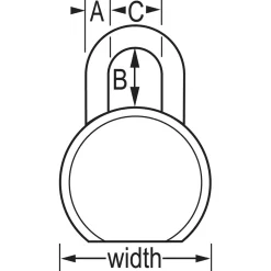 2-1/2in (64mm) Wide ProSeries® Solid Steel Rekeyable Pin Tumbler Padlock with 2in (51mm) Shackle, Keyed Alike
