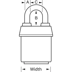 2-1/8in (54mm) Wide ProSeries® Weather Tough® Laminated Steel Rekeyable Pin Tumbler Padlock with 1-1/2in (38mm) Brass Shackle, Keyed Alike, Red
