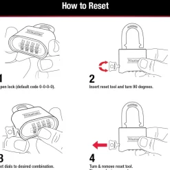 2in (51mm) Wide Resettable Combination Brass Padlock
