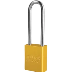 1-1/2in (38mm) Yellow Solid Aluminum Small Format Interchangeable Core Padlock with 3in (76mm) Shackle, Keyed Alike