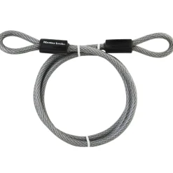 Looped End Braided Steel Cable Lock, 6 ft x 3/8 in