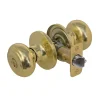 Rusk Style Knob Entry Door Lock; Polished Brass, WR5