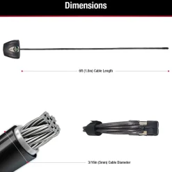 Silver/Black Adjustable Python Braided Steel Cable Lock, 6 ft x 3/16 in
